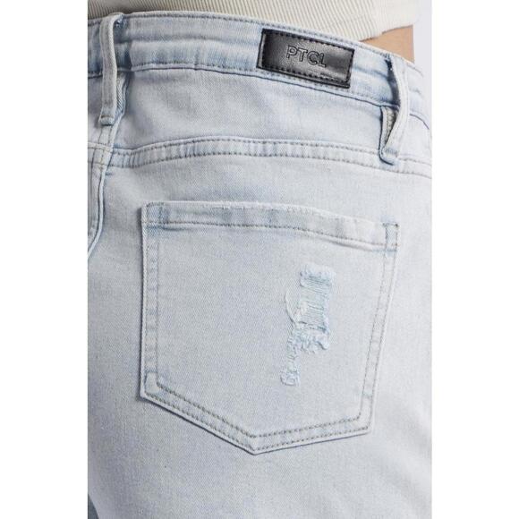 PTCL Sydne Ripped High Waist Stretch Denim Shorts Light Wash NWT Size 25 - Picture 7 of 8